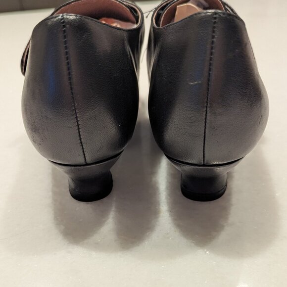 American Duchess Women's 11M Kensington 18th Century Leather Shoes Black - Picture 5 of 9